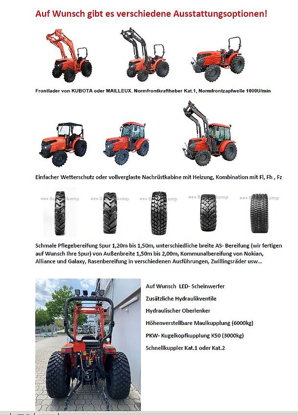 Kubota L1-452 S (L1452) Allradtraktor, Compact 137, mit 45 PS und 137cm Außenbreite