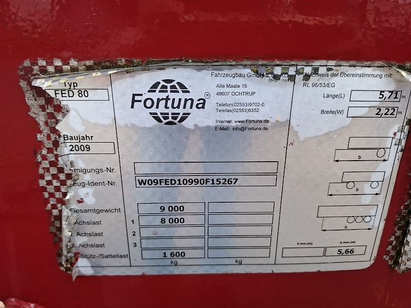 Fortuna FED 80 mit Hydr. Heckklappe